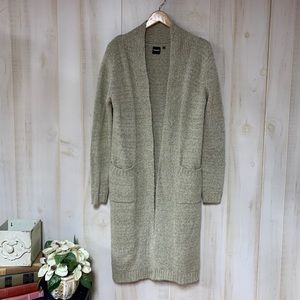 Mono B Tan Cream Open Long Sweater Cardigan S